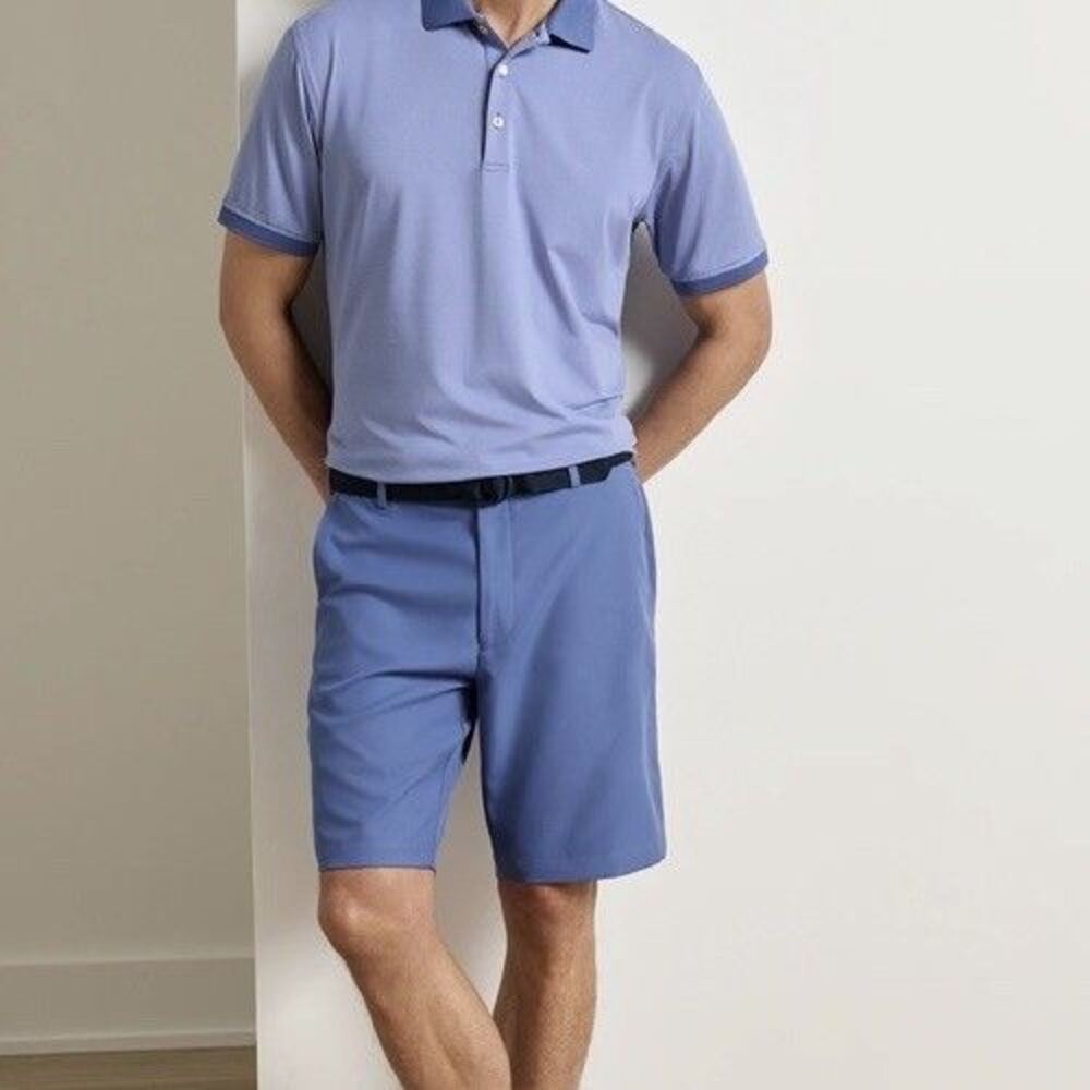Peter Millar Salem Performance Shorts Mens Size 38 Blue 9” Inseam Golf